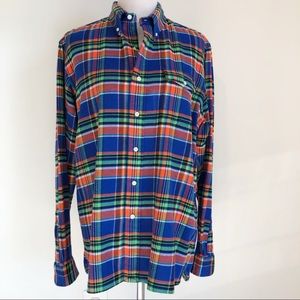 Ralph Lauren Blue Green Cotton Plaid Button Up